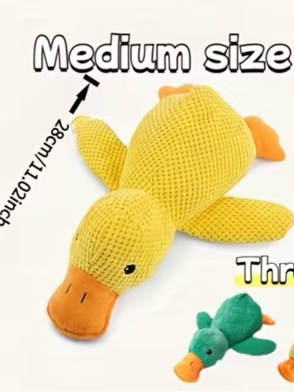 Yellow Plush Duck Stuffed Animal Dog Chew - Picture 2 of 2